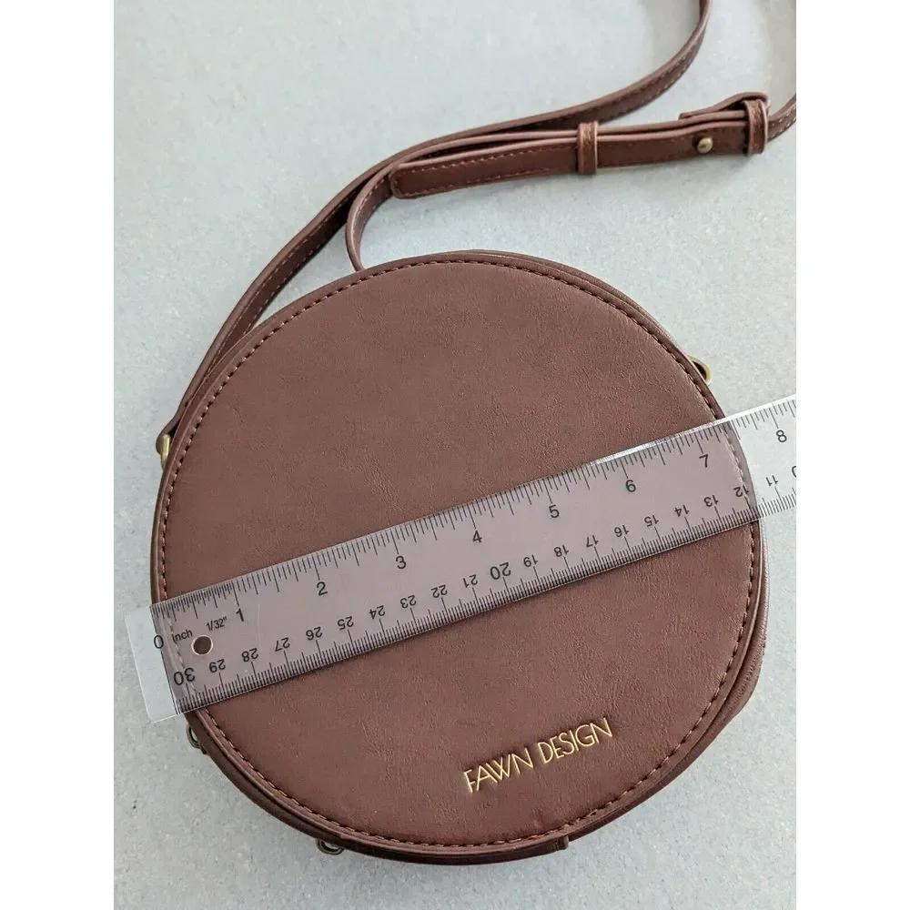 Fawn Design The Circle Bag Minimal‎ Crossbody Brown Purse